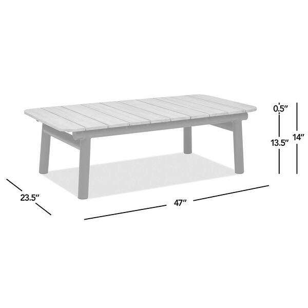 Zara 47" Dowel Powder-Coated Aluminum Patio Coffee Table with Teak Wood ...